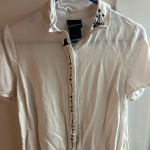 Embroidered Harry Potter button up top.